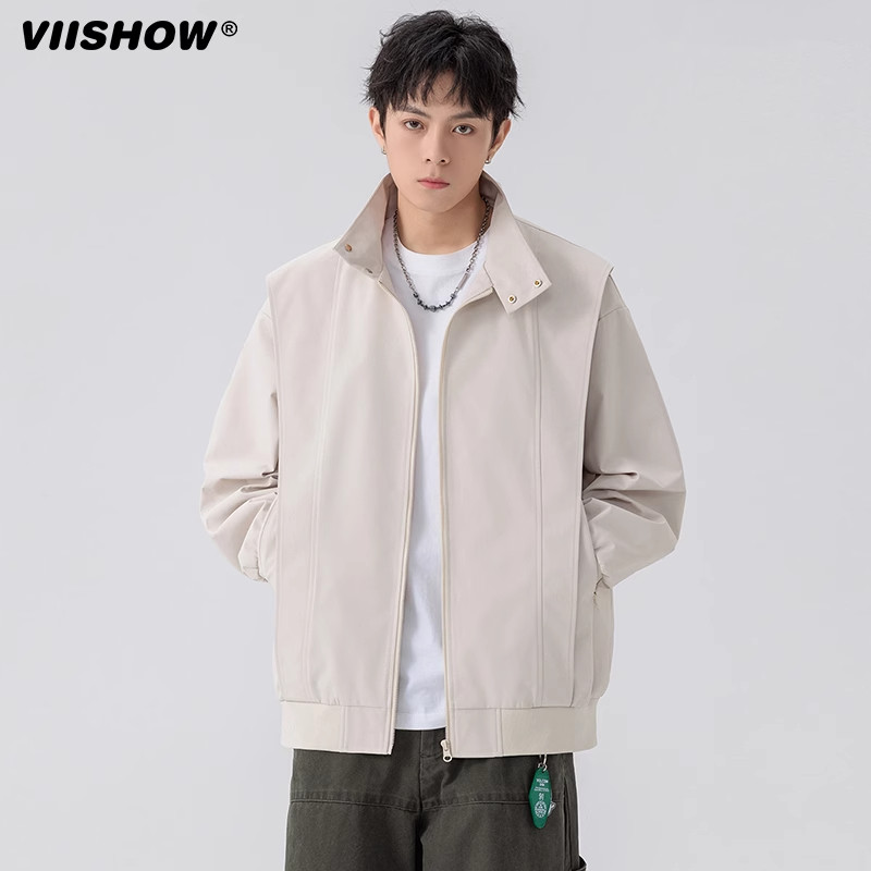 VIISHOW美式立领夹克男美式复古设计上衣潮牌痞帅拉链登山服外套,男装,夹克,淘宝优惠券,粉丝福利购,淘宝优惠卷