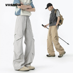 薄款 男夏季 褶皱户外机能伞兵裤 宽松工装 VIISHOW美式 休闲裤 速干裤