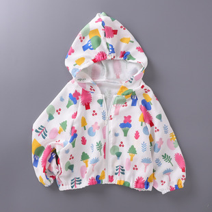 女童夏季 竹纤维连帽上衣 竹棉外套新款 儿童防晒衣男宝宝女孩薄款