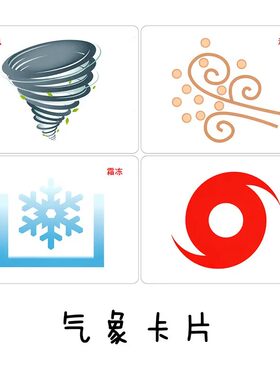 天气预报防水图卡标志益智早教
