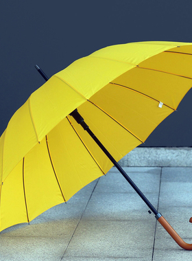 黄色复古抗风男女优质16骨长柄伞晴雨I伞太阳伞商务家居伞创意雨