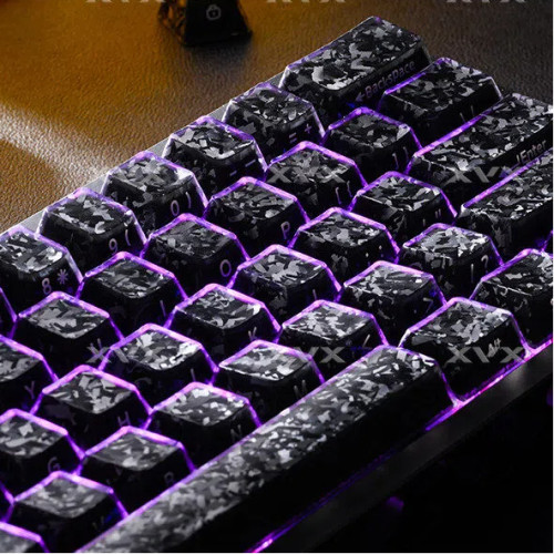XVX碳纤维果冻键帽原厂锻碳纹磁轴机械键盘帽透光ev63侧刻wooting