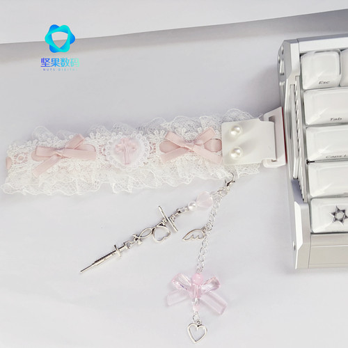 键盘飘带wooting粉白蕾丝粉色心跳客制化改装ATK装饰made68迈从68