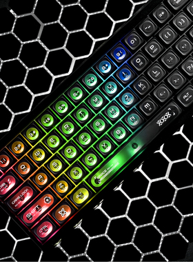 XVX黑色猫眼石Max键帽透光原厂正刻字符雾透键帽alice配列wooting