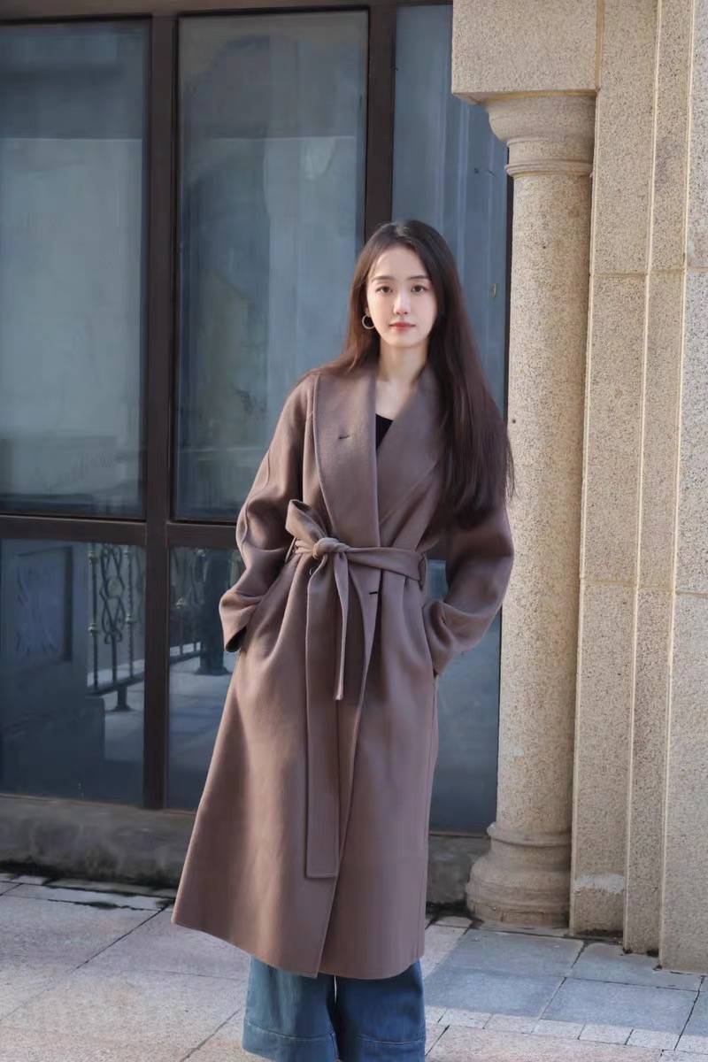 秋冬女装羊毛混纺双面尼大衣
