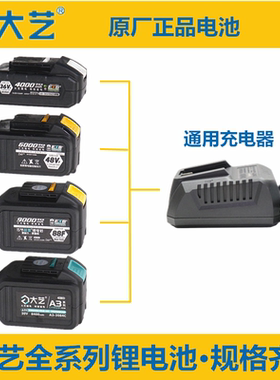 大艺扳手锂电电池48V88VA3A6A7单口双口快速充电器电池包原装正品