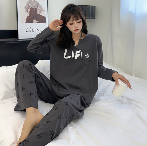 女士纯棉小香风睡衣甜美