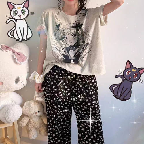 卡通美少女战士春季新款纯棉睡衣