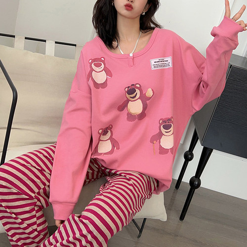 草莓熊睡衣套装长袖长裤