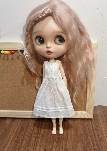 ob22 ob24 娃衣blythe小布蓝豆豆azone娃衣复古连衣裙日常套装