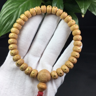 米奇文玩尼泊尔孤品实心药片镶嵌24K金10mm龙眼麒麟眼念珠佛珠