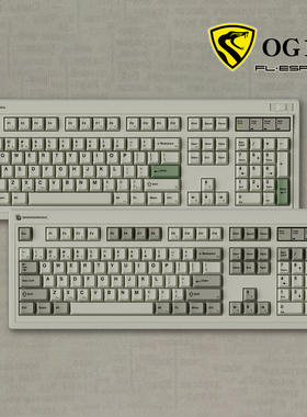 腹灵OG104/87复古机风械键盘三模轻静音茶轴有线无线蓝牙女生办公