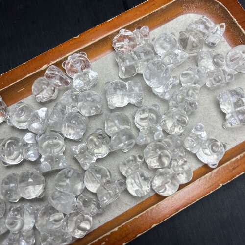 白水晶维尼熊配件隔珠diy配饰材料串饰手工编项链佛珠链手链手串
