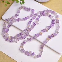 天然紫黄晶碎石长条有孔原石diy手工编手链项链配件材料散珠配饰