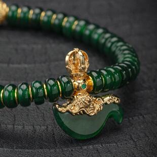 无垠 文玩配饰 钺刀背云/侧挂  22K金危料翡翠 潮流复古百搭