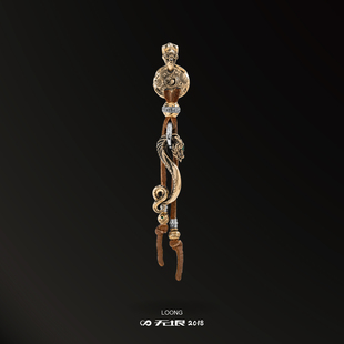 WUYIN无垠 云升龙吟系列 如意龙钩吊坠 925银18K金 潮流复古百搭