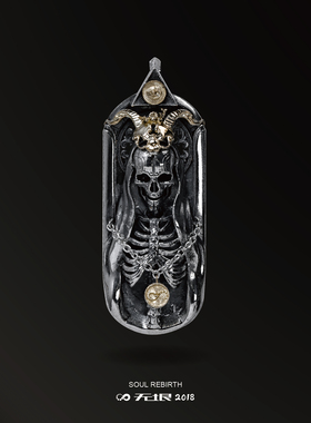 无垠925银权力财富原创骷髅吊坠