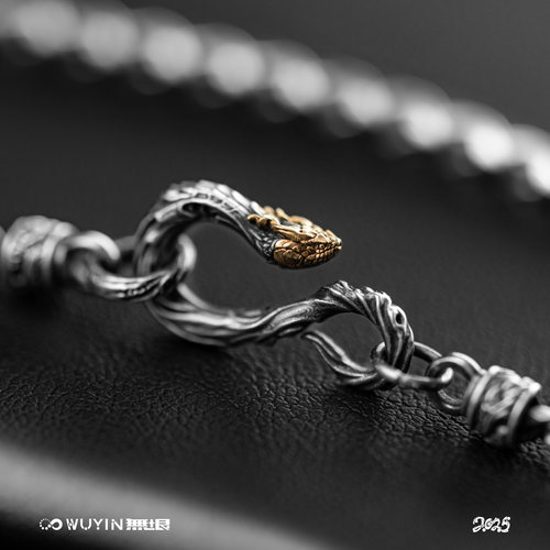 WUYIN无垠 藤蛇项链麦穗链925银18K金项链百搭经典原创设计