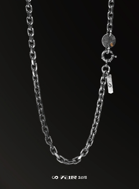 无垠银/18K金十字链男原创银饰