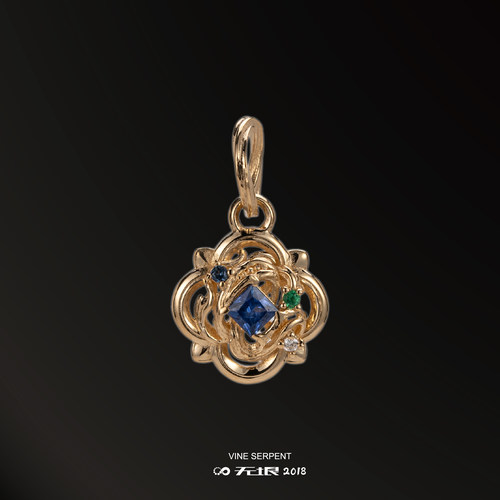 无垠藤曼侧挂吊坠925银18K金