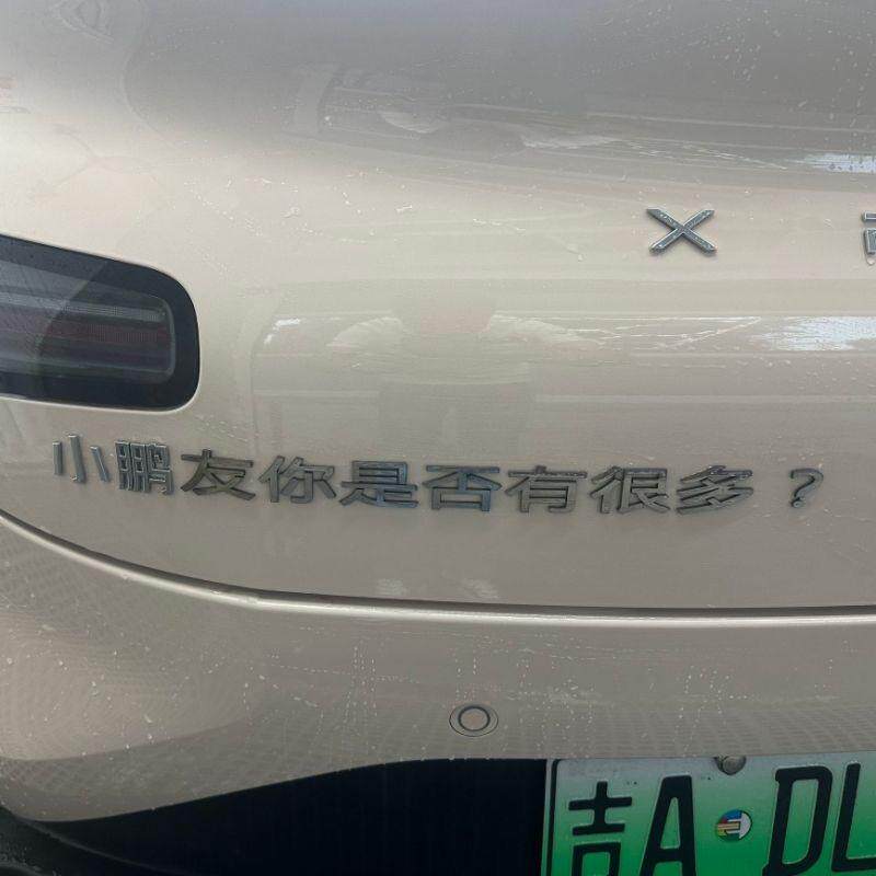 小鹏友你是否有很多问号车尾帖