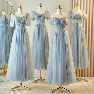 伴娘服2026新款婚礼姐妹团小众高级显瘦毕业主持人晚礼服裙女冬季