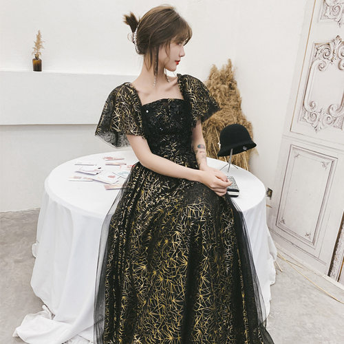 黑色礼服裙女宴会气质2026新款高级质感长款生日艺考年会小晚礼服