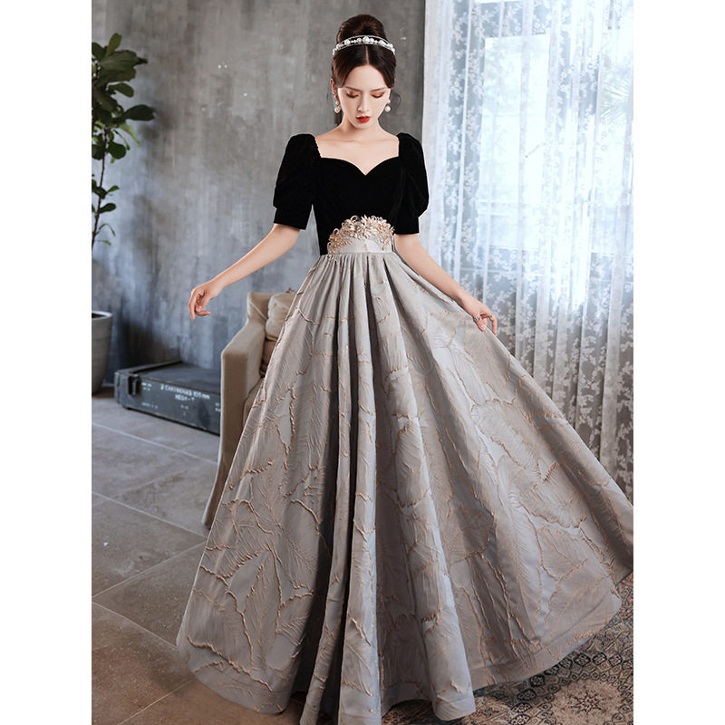 宴会晚礼服女2026新款春季气质优雅年会生日主持人轻奢高级礼服裙