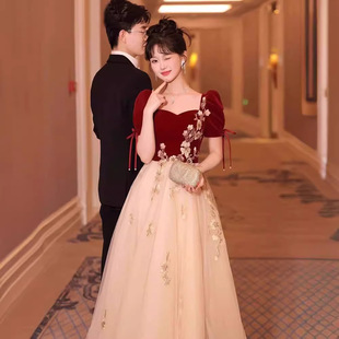 连衣裙 结婚订婚礼服回门便装 敬酒服2026新款 新娘红色小个子新中式