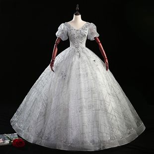 晚礼服舞台独唱演出服蓬蓬裙艺考声乐宴会主持服装唱歌美声礼服女