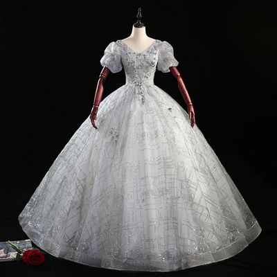 晚礼服舞台独唱演出服蓬蓬裙艺考声乐宴会主持服装唱歌美声礼服女