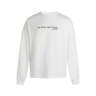 标语印花logo重磅宽松长袖 AGRYPNIA Friends Drink t恤
