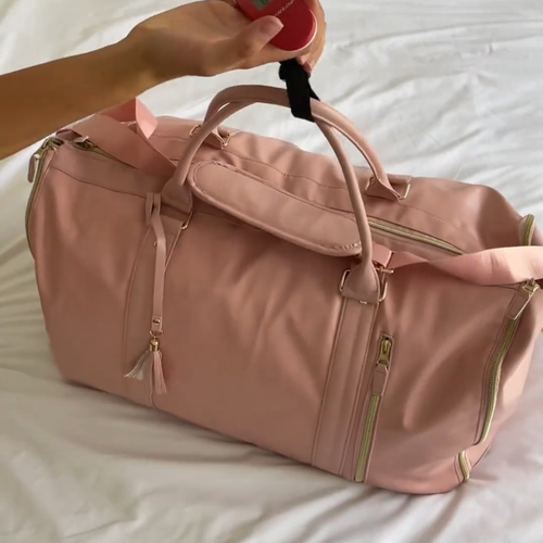 收纳行李包皮革折叠西装包大容量手提服装行李旅行斜挎服装包包
