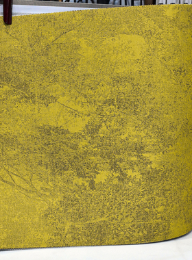 法式丛林美式乡村田园柠檬黄芥黄色暗纹背景无缝墙布高经密提花