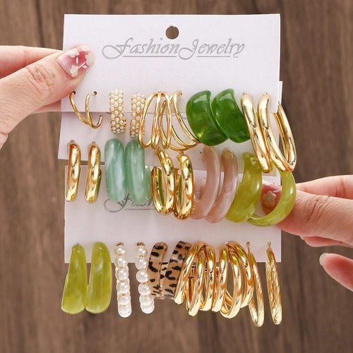 Earrings Fashion Earring hoop Earings Women set earing pearl