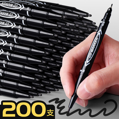 12pcs Black Permanent Marker Pens, Fine Tip, Waterproof, Qui