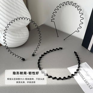 Black steel wave headband/headband/hair clip 男女波浪发箍