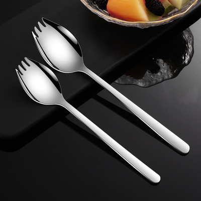Big Salad Spoon Fork Set Stainless Steel Kitchen Food Server