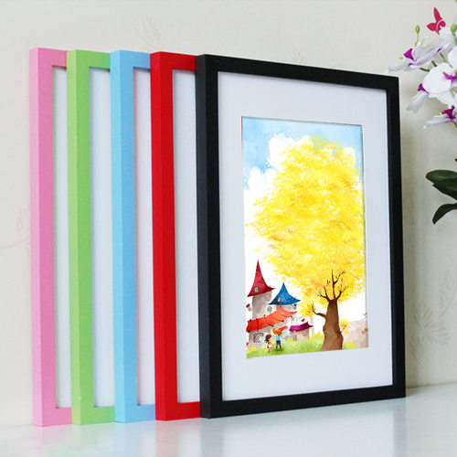 Corkboard photo wall solid wood frame blackboard pine office