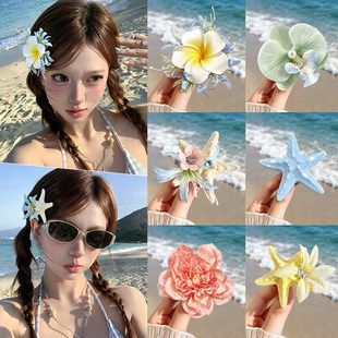 Hair Flower Clip Clips Hawaiian Plumeria Beach Flowers Claw