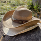 牛头皮带草帽男女春夏户外出游遮阳帽大檐西部牛仔帽藏族爵士帽子