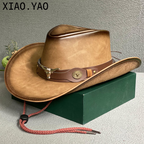 大檐高品质西部牛仔帽子男女遮阳