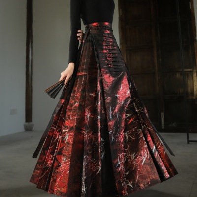 秋冬重工刺绣马面裙汉服婚服国风