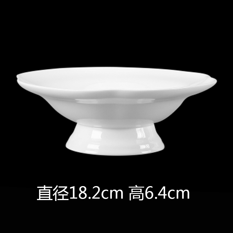 18cm莲花陶瓷高脚果盘