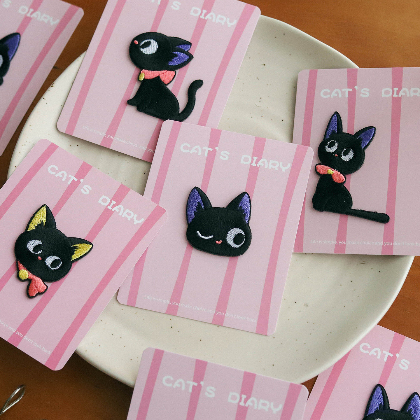 蔷薇海洋 可爱黑猫刺绣贴 手帐布艺贴纸帆布包T恤diy装饰遮盖布贴,文具电教/文化用品/商务用品,贴纸/立体贴纸,淘宝优惠券,粉丝福利购,淘宝优惠卷