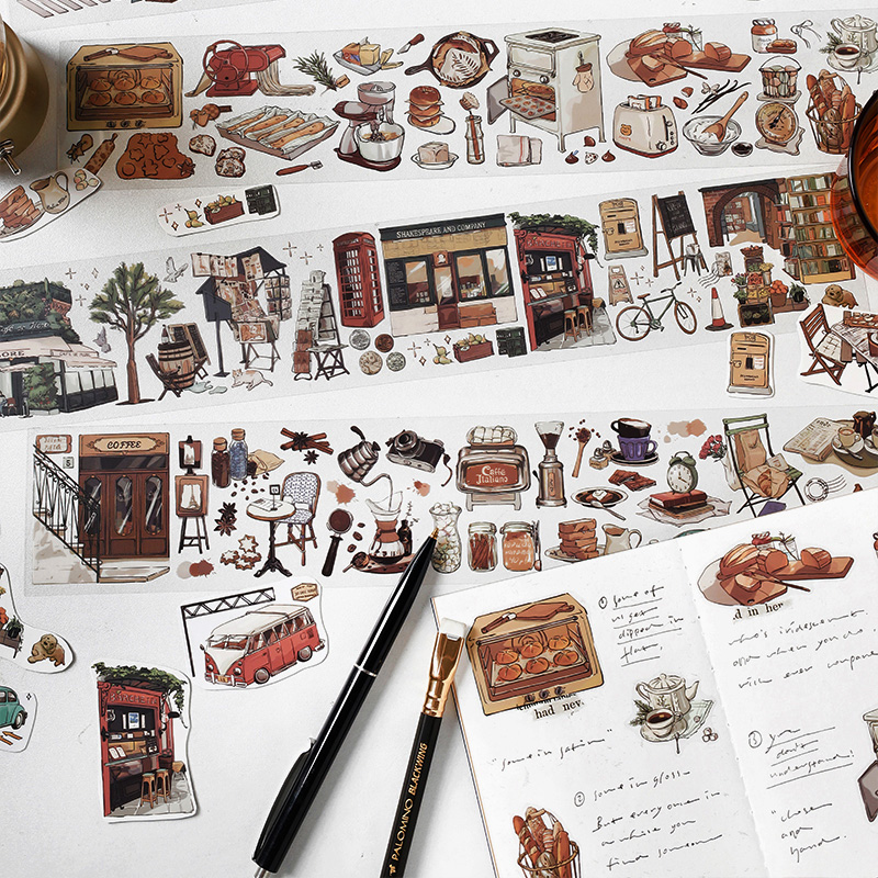 速写旅行长条胶带复古文艺贴纸