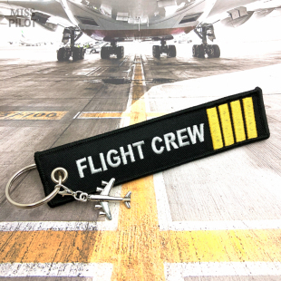 FLIGHTCREW四杠飞行员机长机组刺绣航空钥匙扣包挂件行李牌纪念