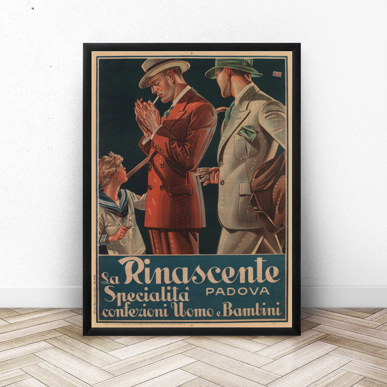 装饰画有框挂画墙壁复古怀旧西服男装男士绅士欧美英文海报