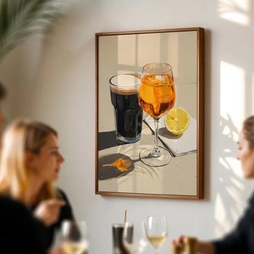 装饰画有框挂画墙壁画复古怀旧APEROL威士忌酒吧酒柜美式海报
