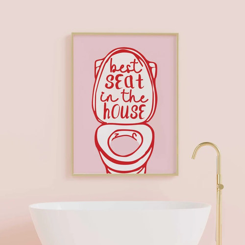 装饰画有框挂画壁画清新自愈现代简约粉色洗手间厕所卫生间浴室